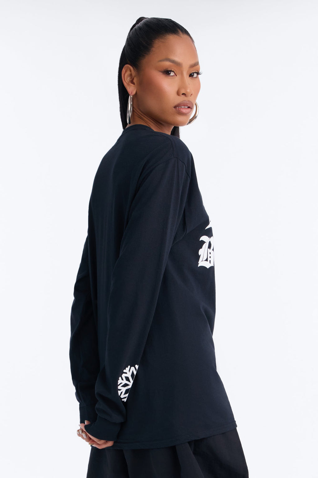 Snow Bunny Long Sleeve Tee - Black