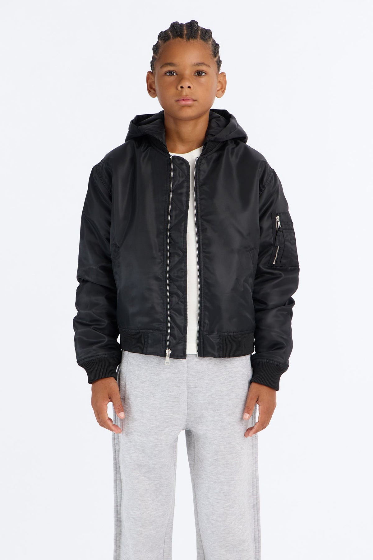 Mini Pecos Hooded Bomber Jacket - Black
