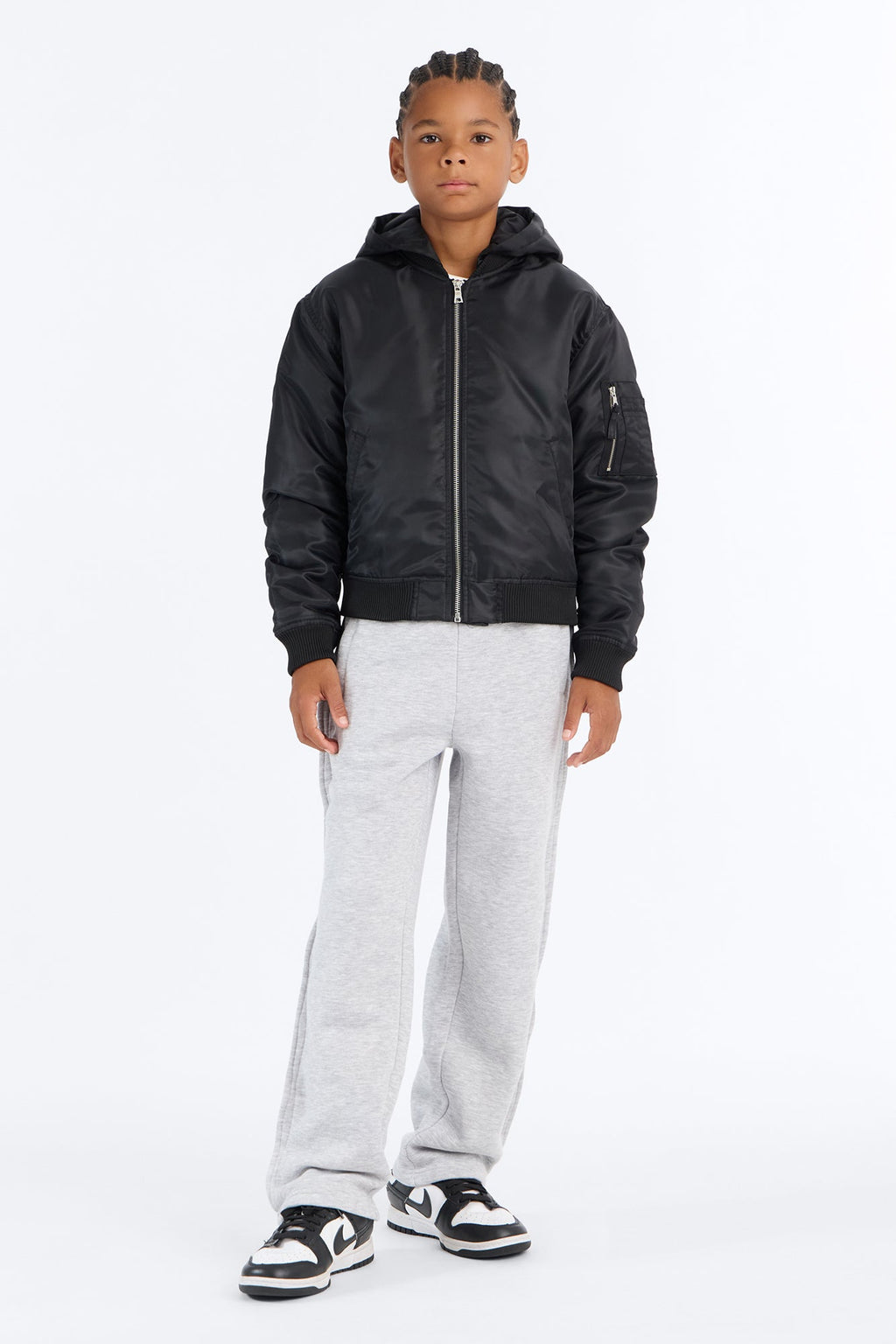 Mini Pecos Hooded Bomber Jacket - Black