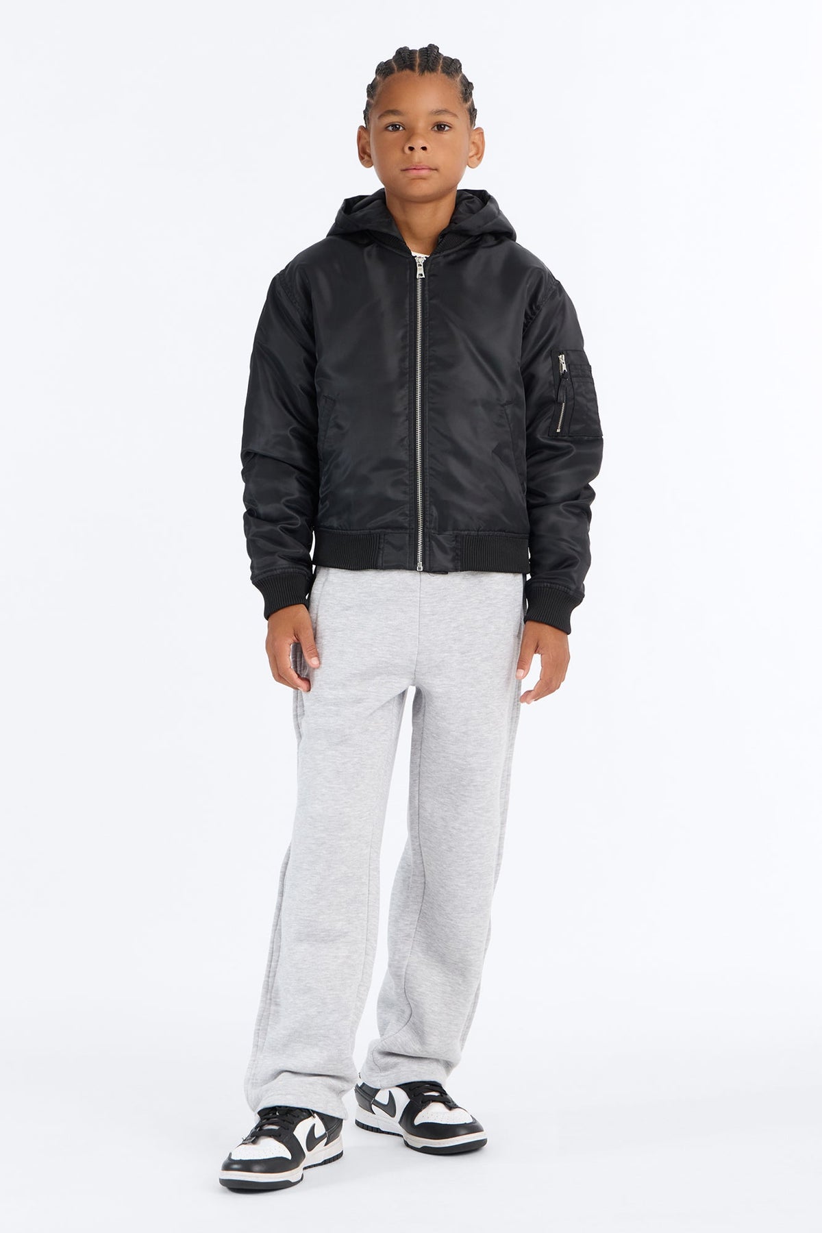 Mini Pecos Hooded Bomber Jacket - Black