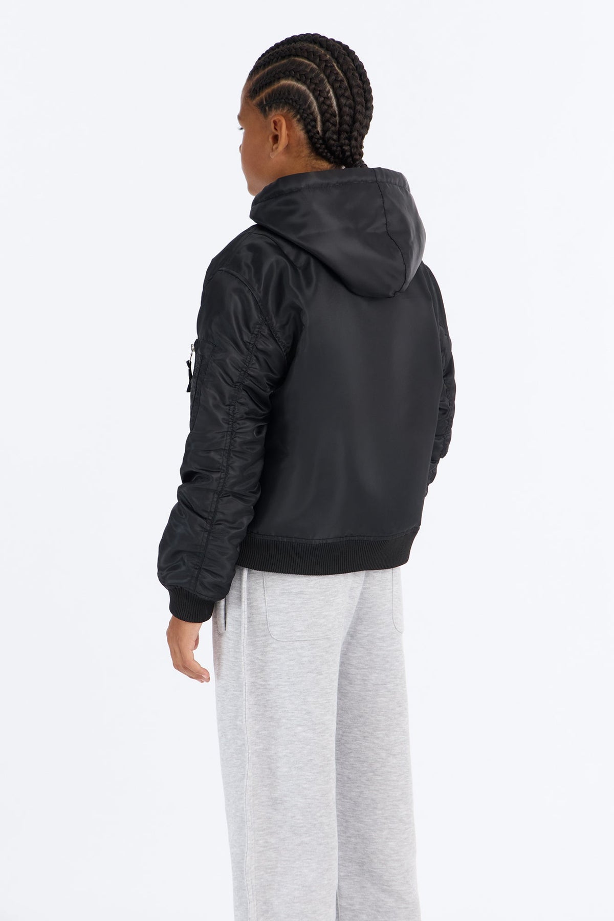 Mini Pecos Hooded Bomber Jacket - Black