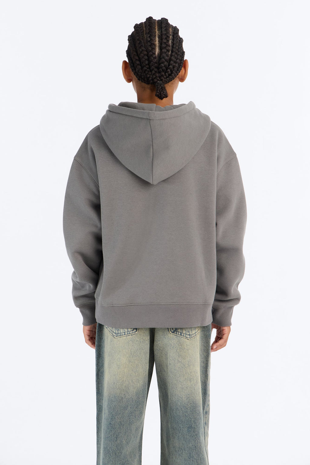 Mini Tyson Oversized Heavyweight Quarter Zip Hoodie - Charcoal