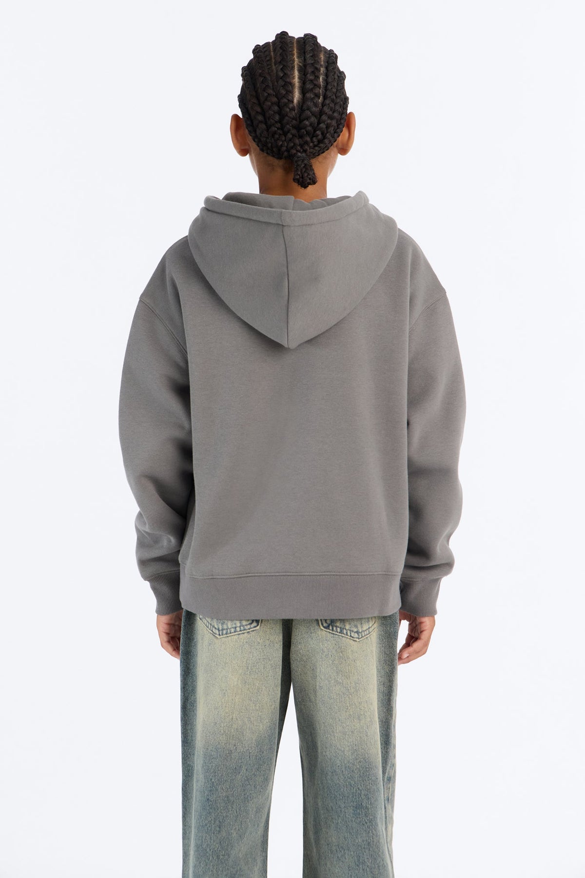 Mini Tyson Oversized Heavyweight Quarter Zip Hoodie - Charcoal