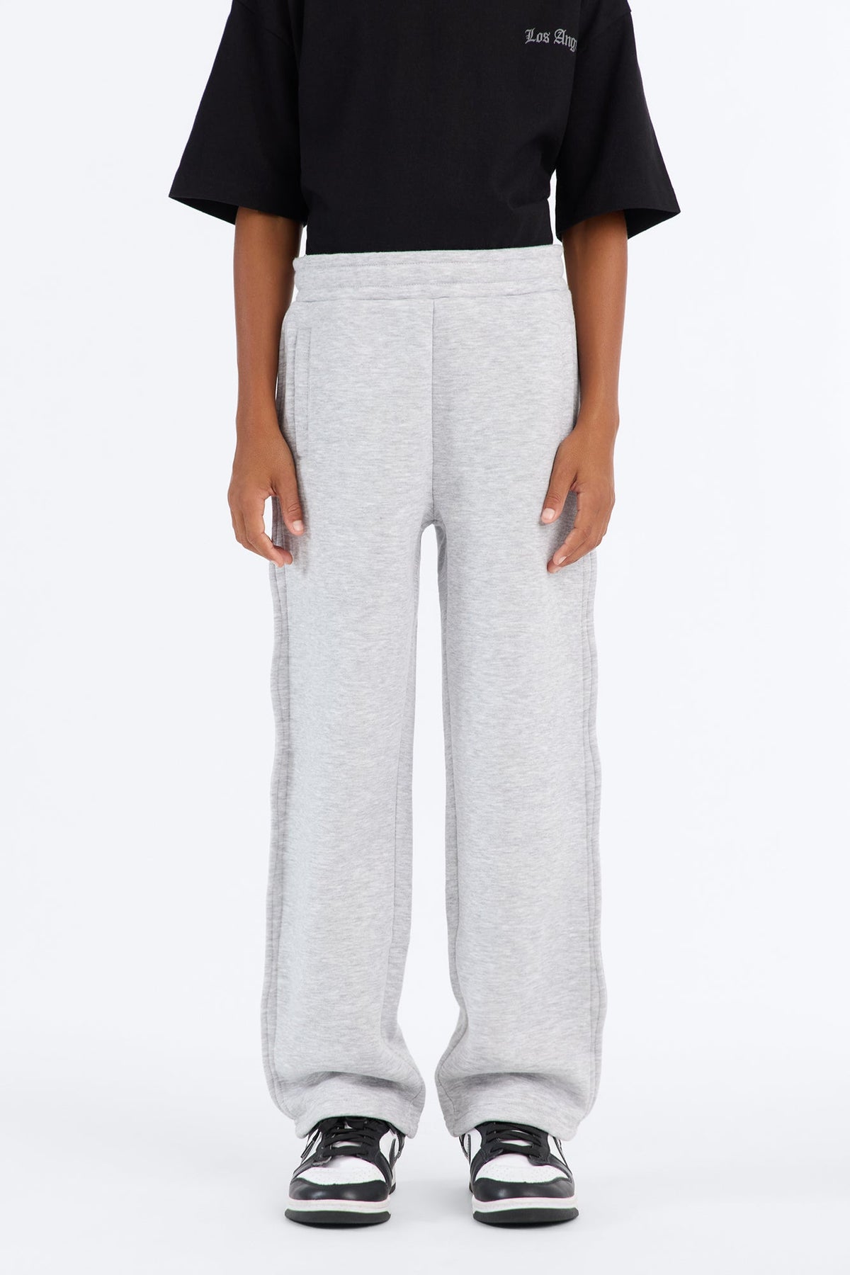 Mini Tyson Wavy Straight Sweatpants - Heather Grey