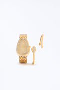 Just Slithering By Snake Bracelet And Watch Set - Gold