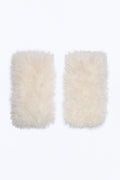 Snowflake Soft Faux Fur Arm Warmers - White