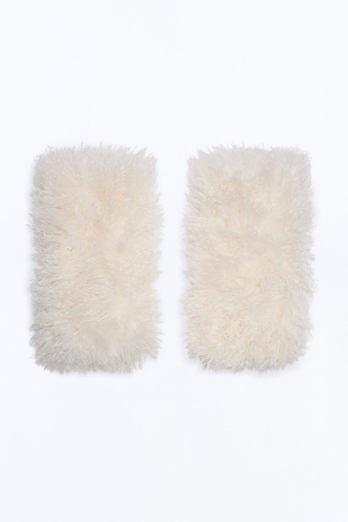 Snowflake Soft Faux Fur Arm Warmers - White