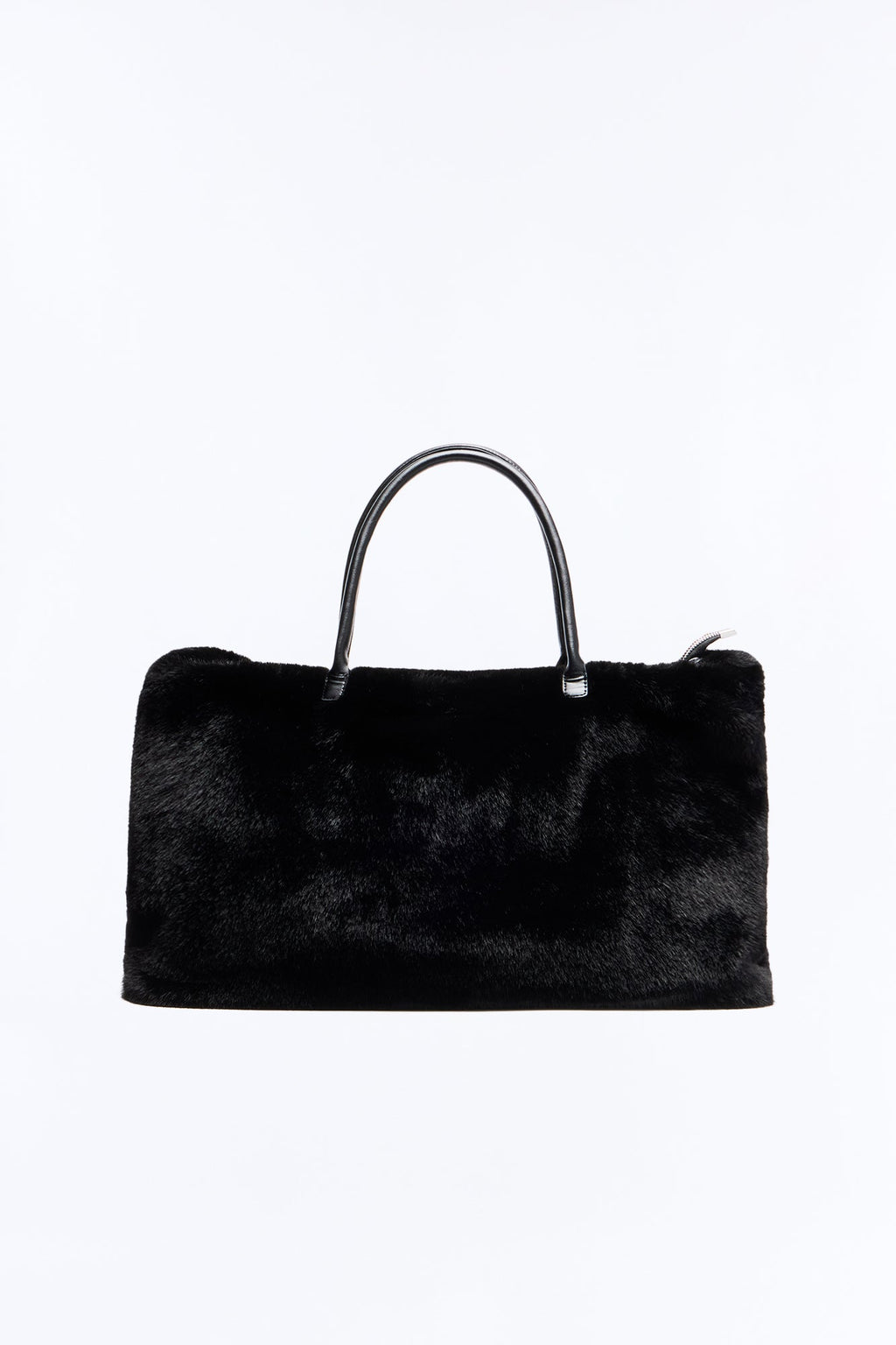 Faux Fur Fantasy Oversized Shoulder Handbag - Black
