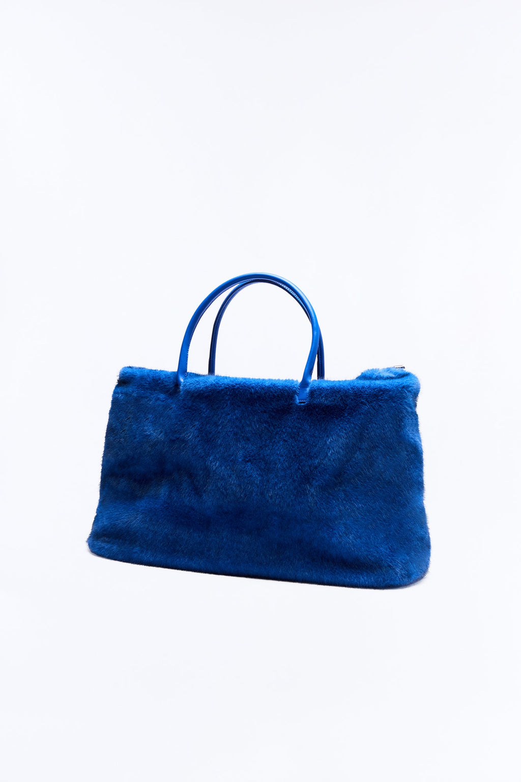 Faux Fur Fantasy Oversized Shoulder Handbag - Royal