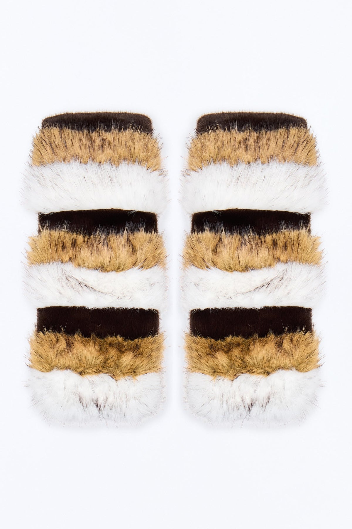 Winter Wonderland Thigh High Faux Fur Legwarmer - Brown/combo