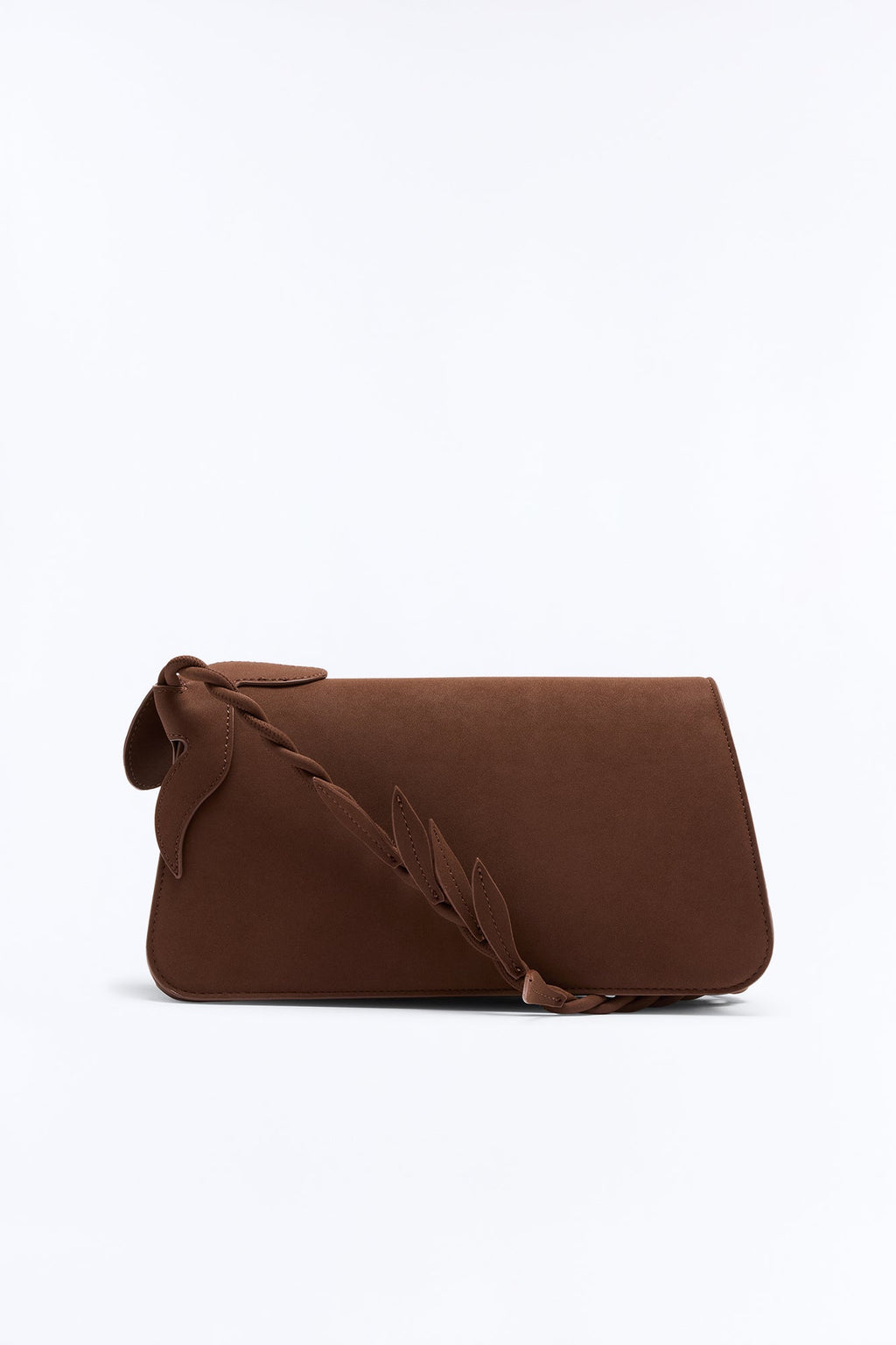 Leaves Falling Faux Leather Shoulder Bag - Brown