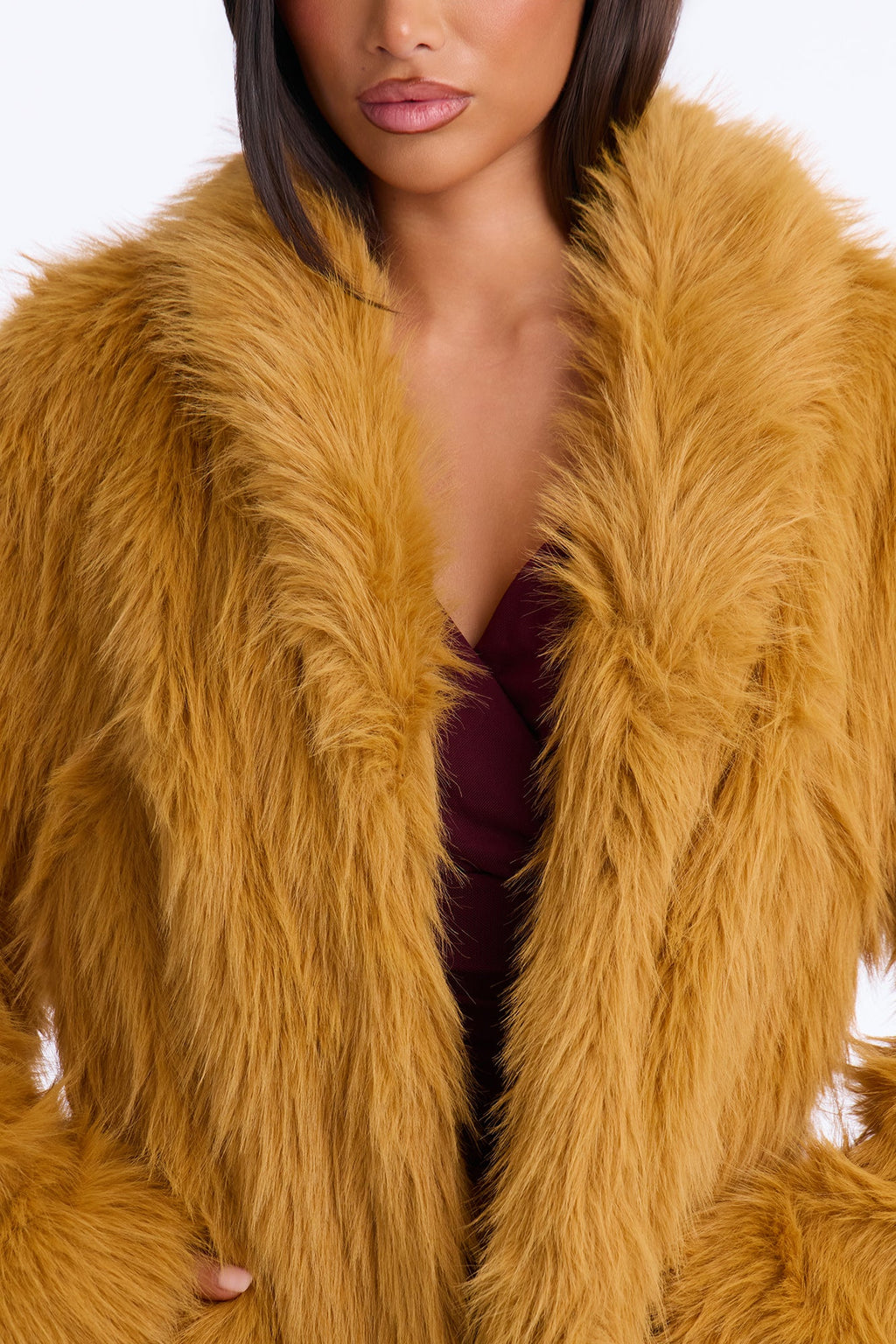 Jobelle Faux Fur Coat - Honey