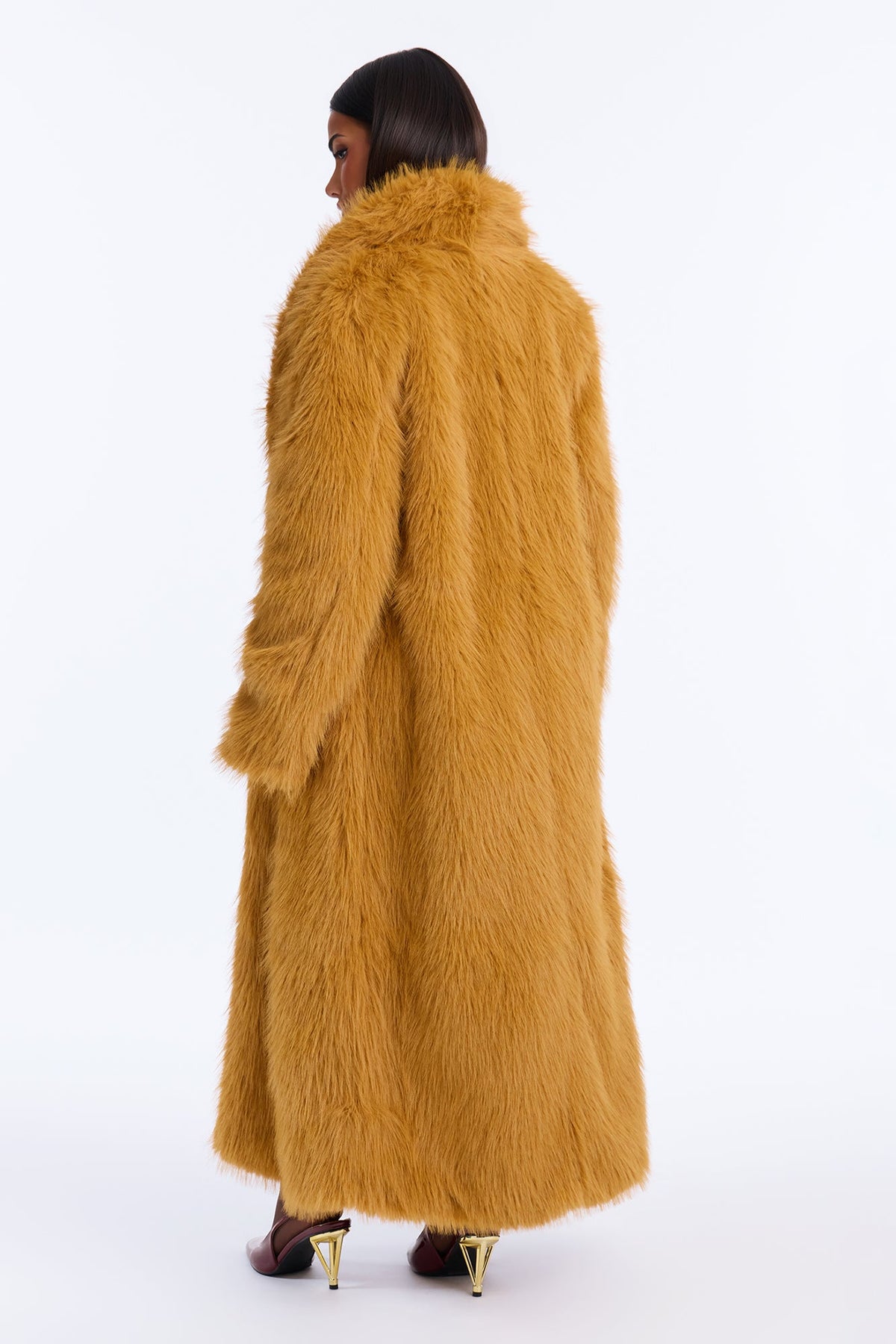 Jobelle Faux Fur Coat - Honey
