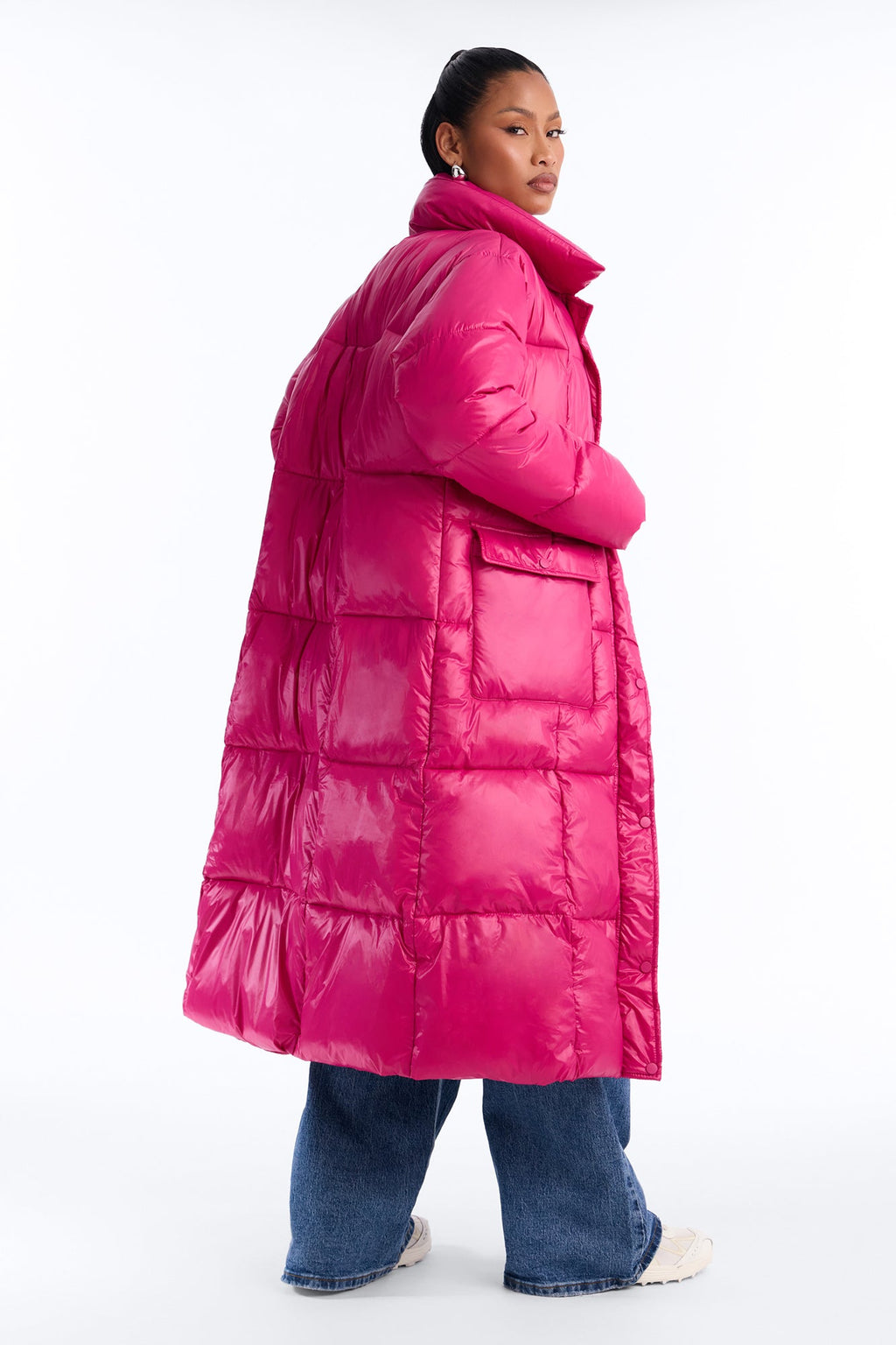 Caught You Looking Long Puffer - Magenta