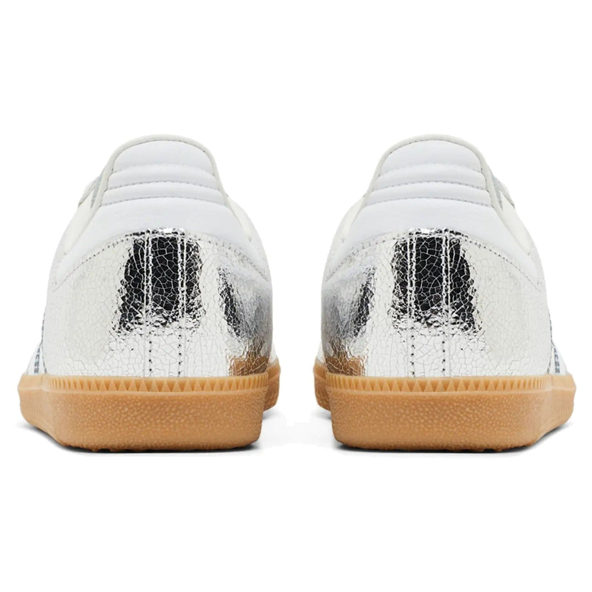Adidas Samba OG Silver Metallic Cracked Leather (Women's)