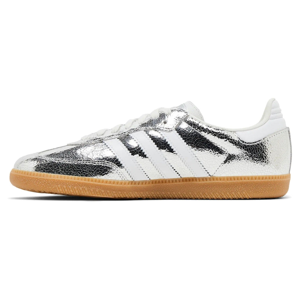 Adidas Samba OG Silver Metallic Cracked Leather (Women's)