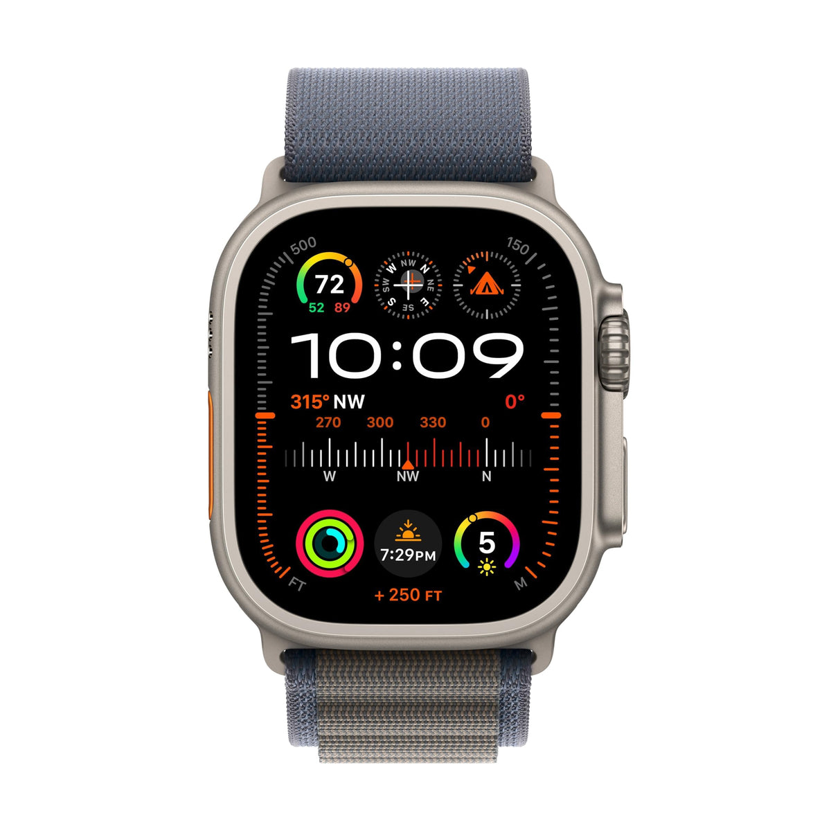 Apple Watch Ultra 2 (GPS + Cell) 49mm Titanium Case with Blue Alpine Loop - Small - MREK3LW/A