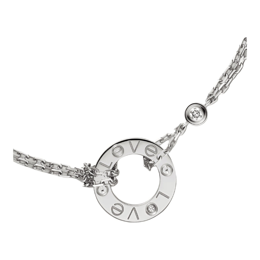 Cartier Love Bracelet, 18k White Gold, 2 Diamonds
