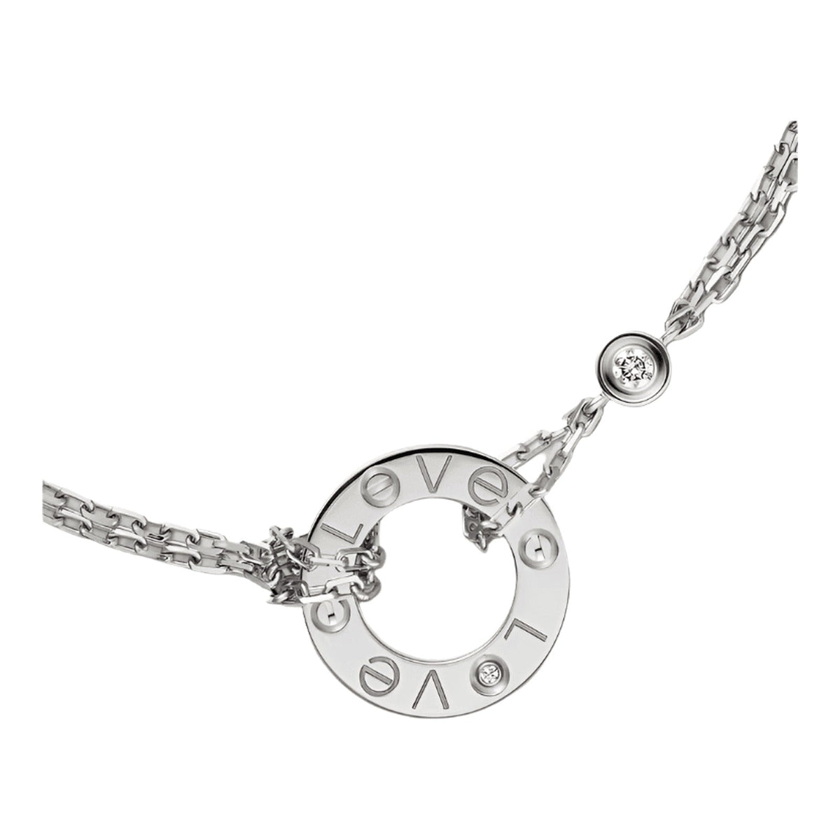 Cartier Love Bracelet, 18k White Gold, 2 Diamonds