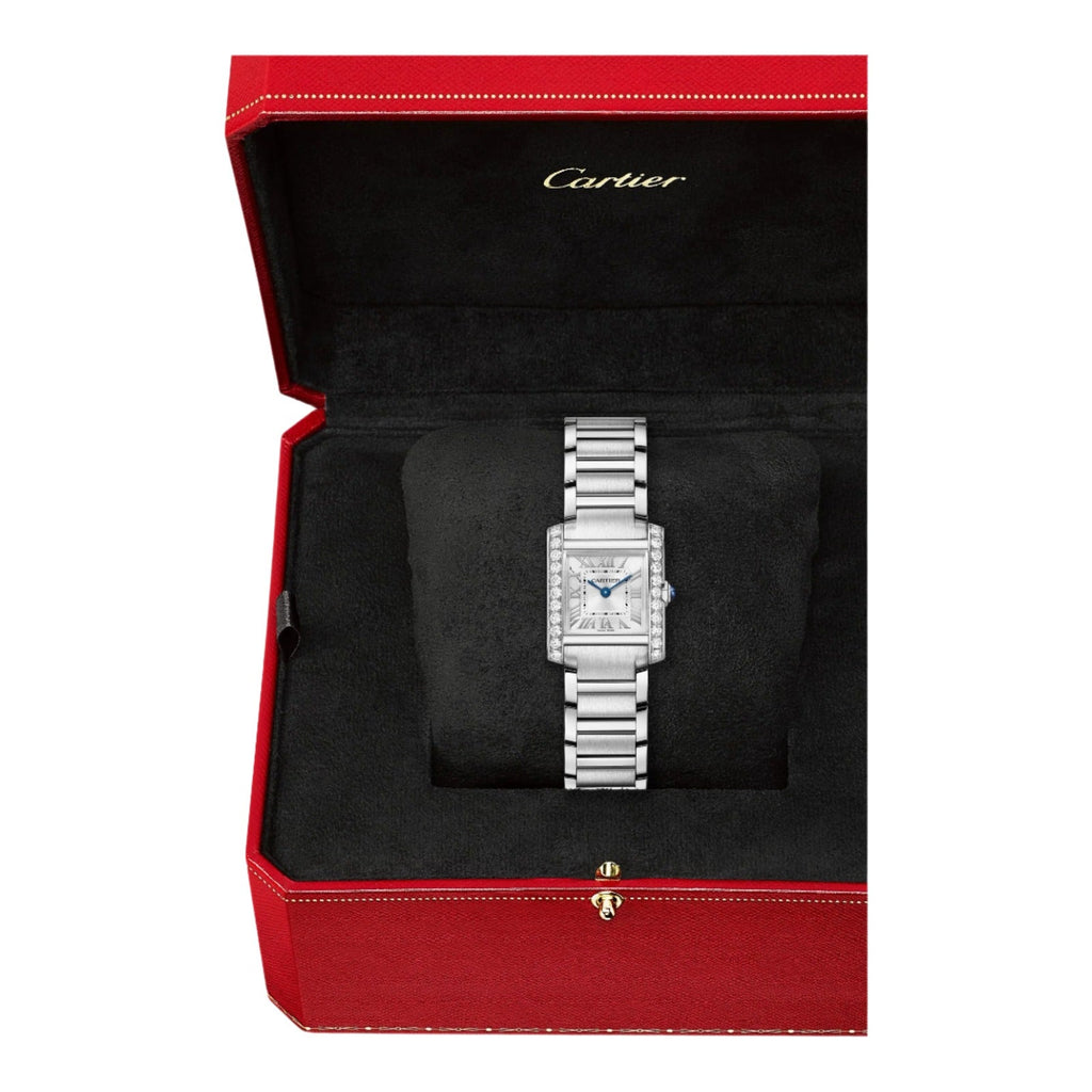 Cartier Tank Française Watch, Small Model, Quartz Movement, Steel, Diamonds