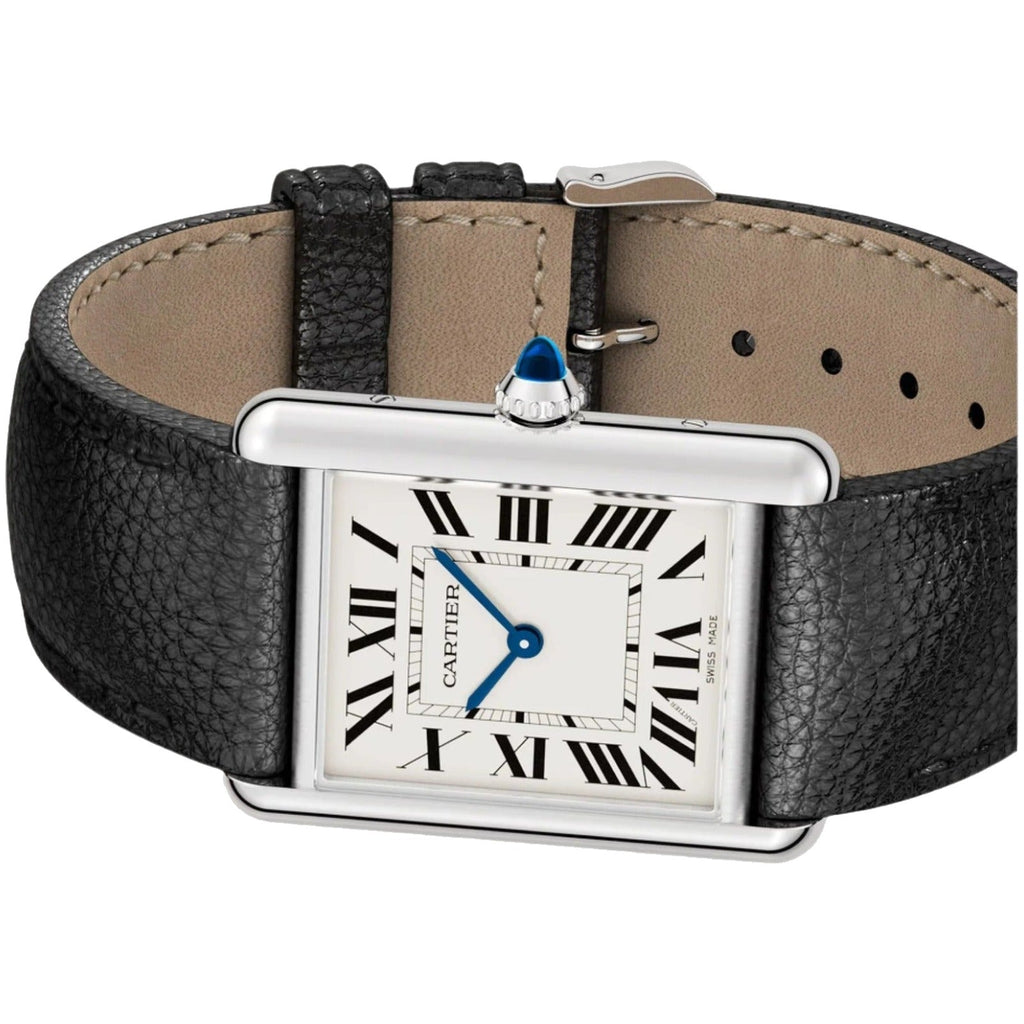 Cartier Tank Must de Cartier Watch, Large Model, Steel, Leather