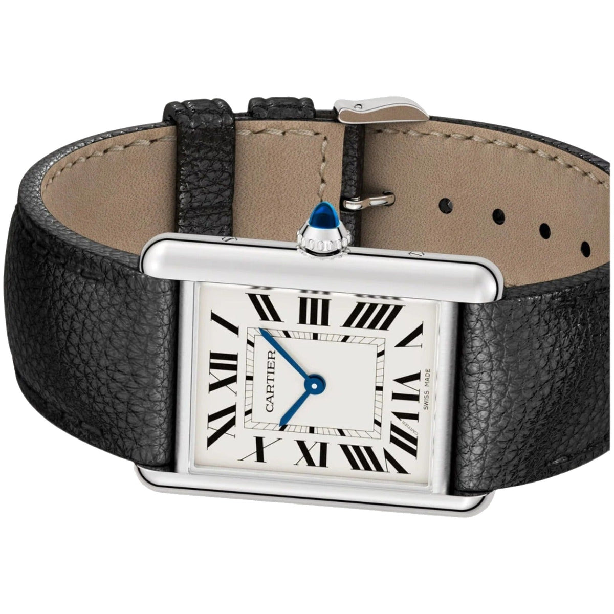 Cartier Tank Must de Cartier Watch, Large Model, Steel, Leather