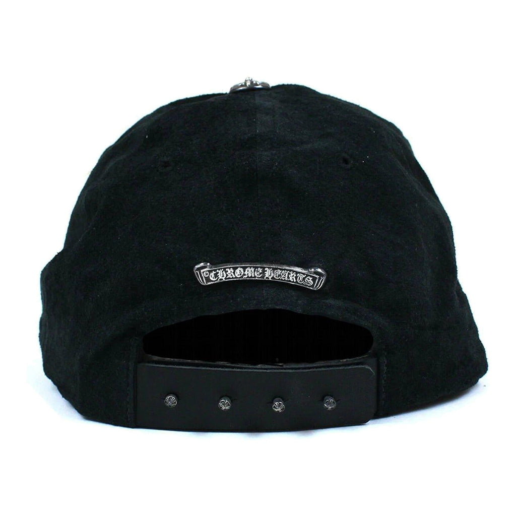 Chrome Hearts 5 Panel Suede Dagger Baseball Cap Black