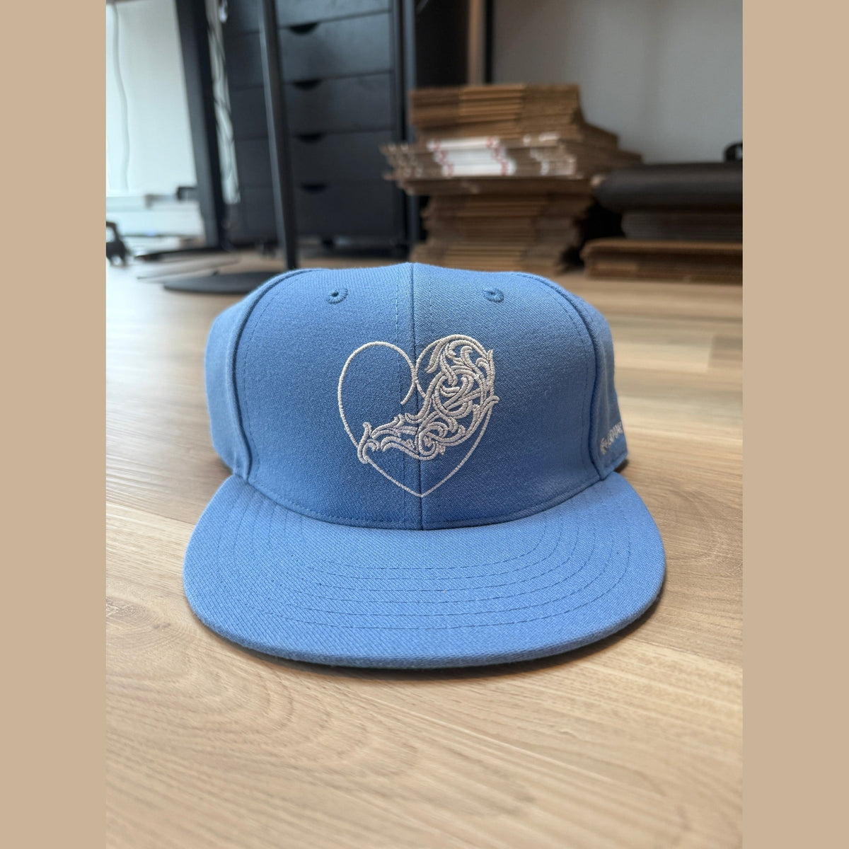 Chrome Hearts Baseball Fitted Hat Blue Viny Heart - Size 7 1/4