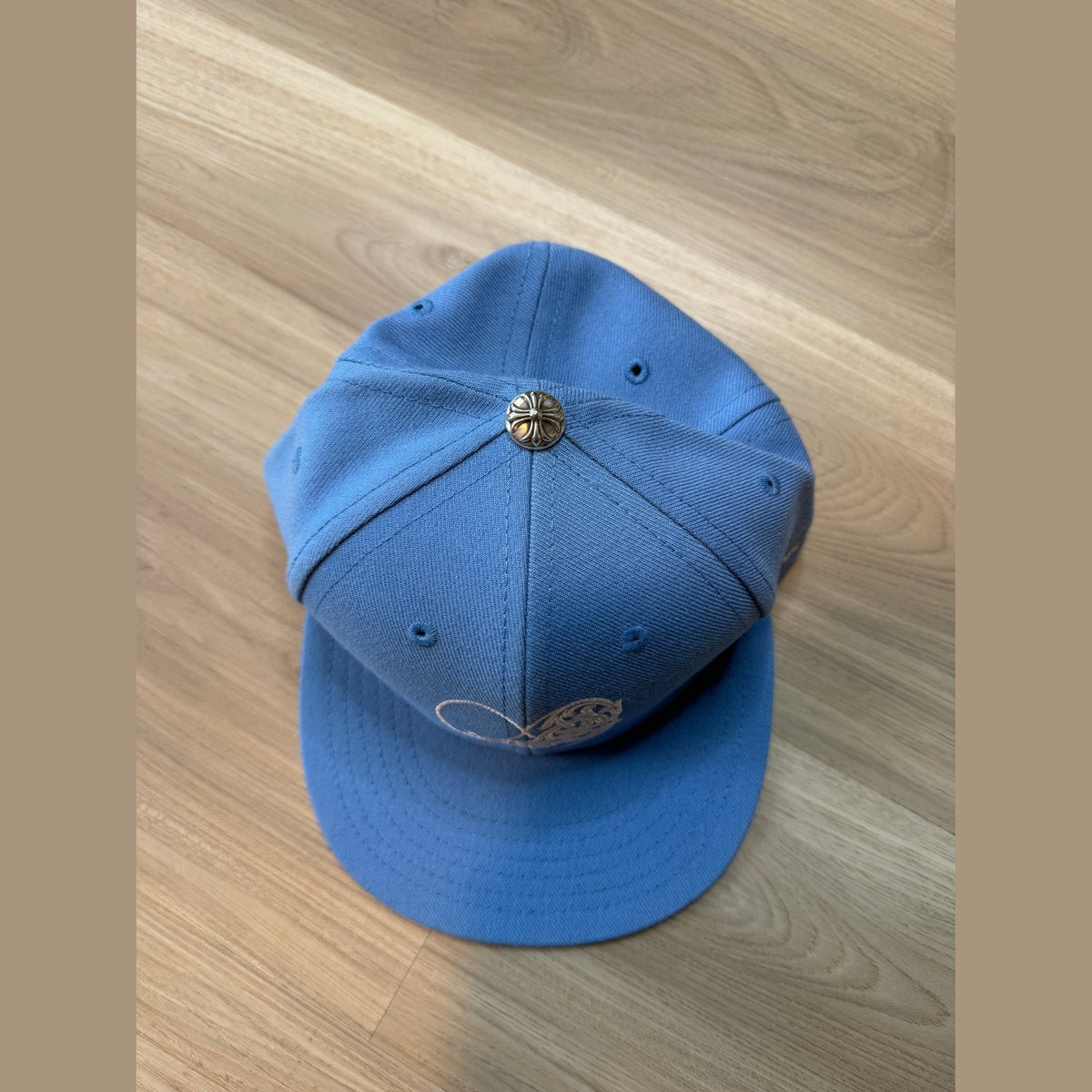 Chrome Hearts Baseball Fitted Hat Blue Viny Heart - Size 7 1/4