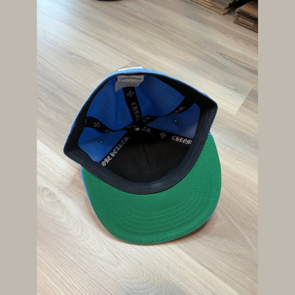Chrome Hearts Baseball Fitted Hat Blue Viny Heart - Size 7 1/4