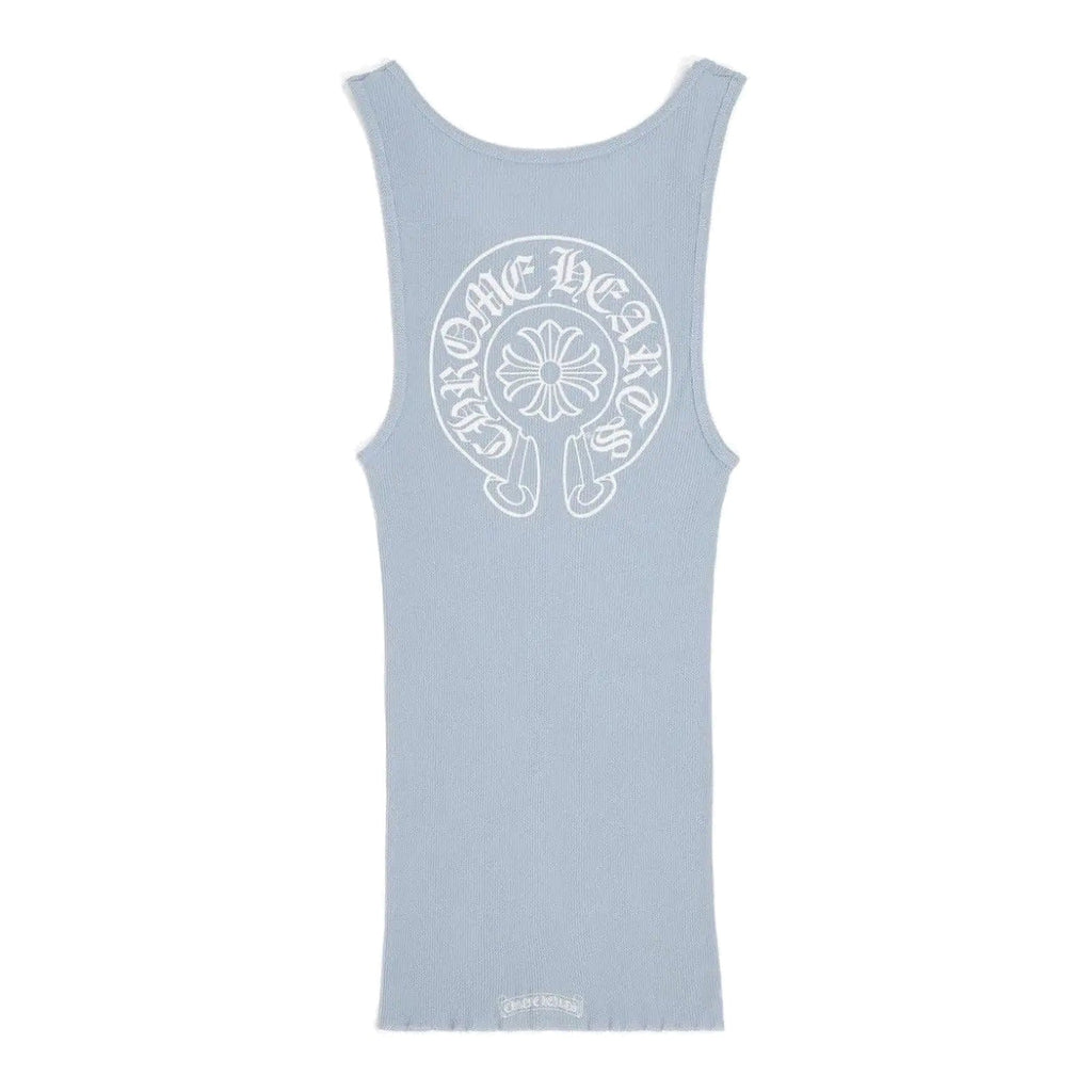 Chrome Hearts Horseshoe Rib Tank Top Baby Blue