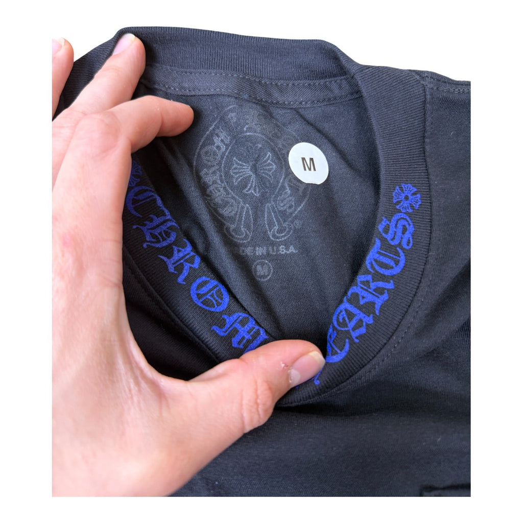 Chrome Hearts Neck Logo Pocket T-Shirt Black / Blue