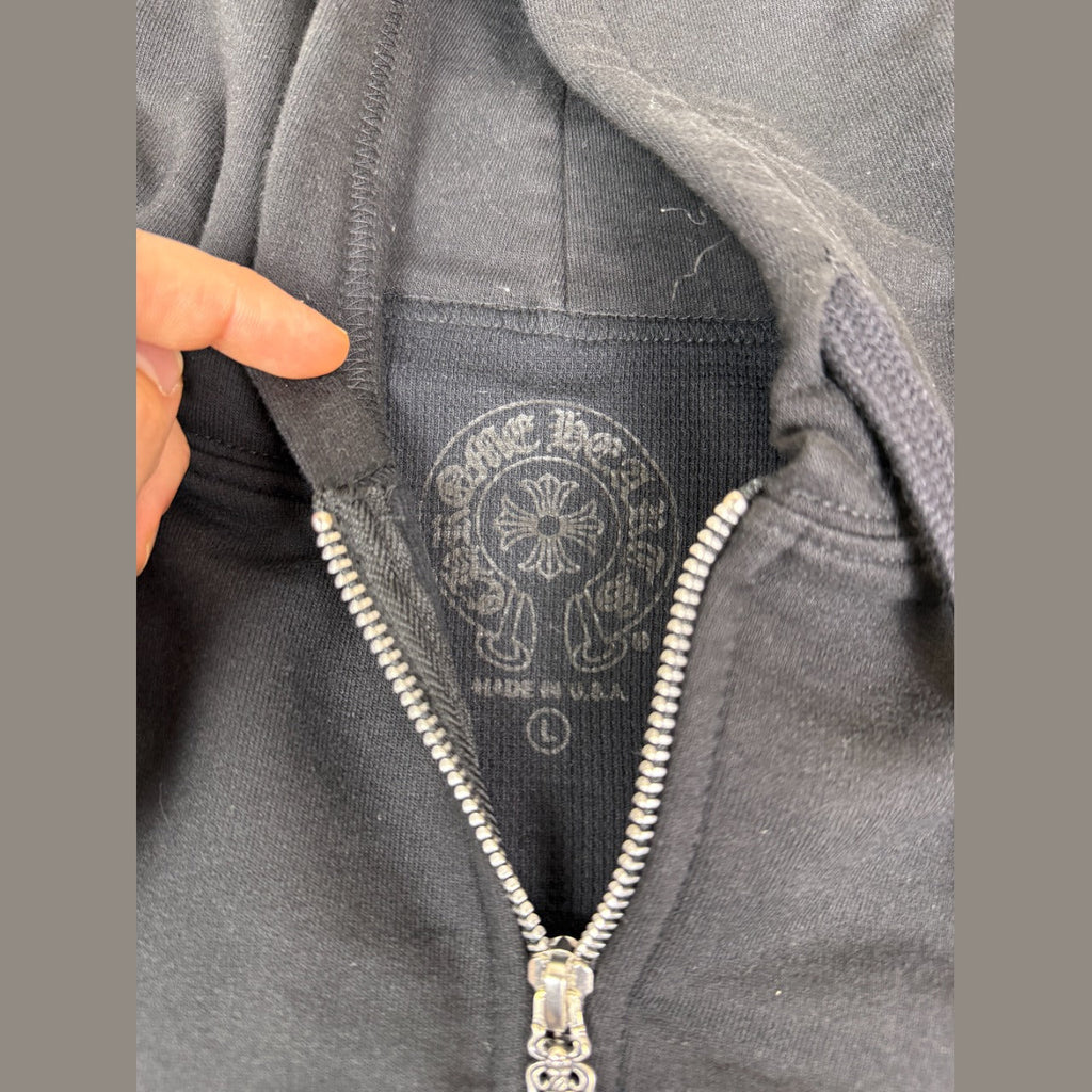 Chrome Hearts Script Thermal Zip Up Hoodie Black / Blue
