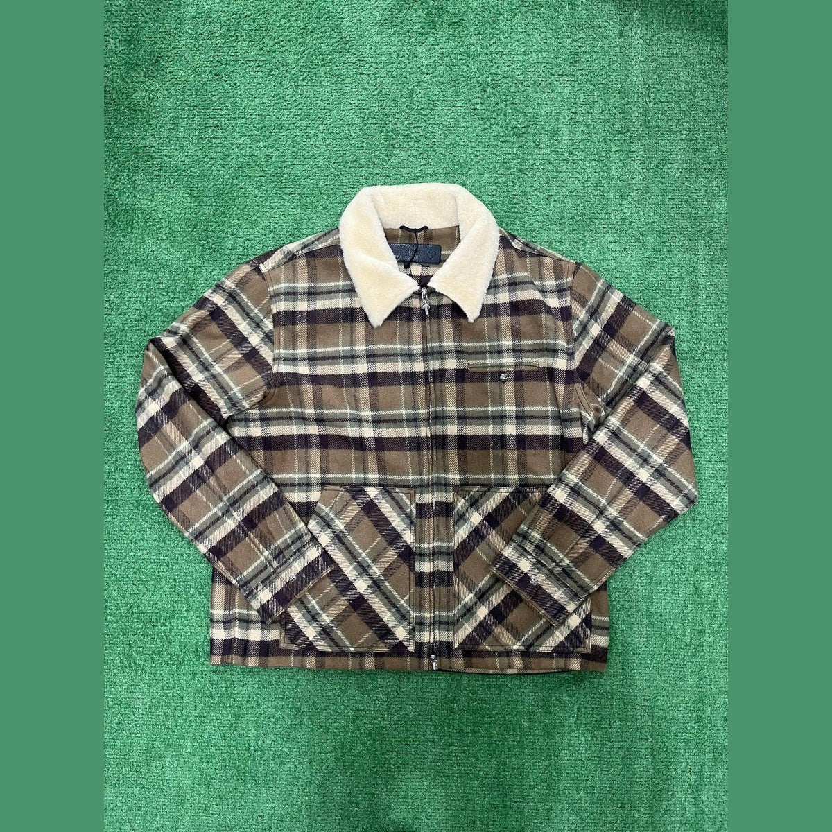 Chrome Hearts Black Sheep Plaid Fleece Jacket