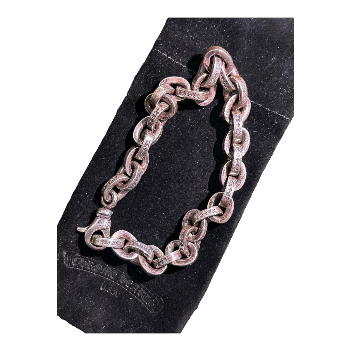 Chrome Hearts Silver Paper Chain Bracelet (8 Inches)