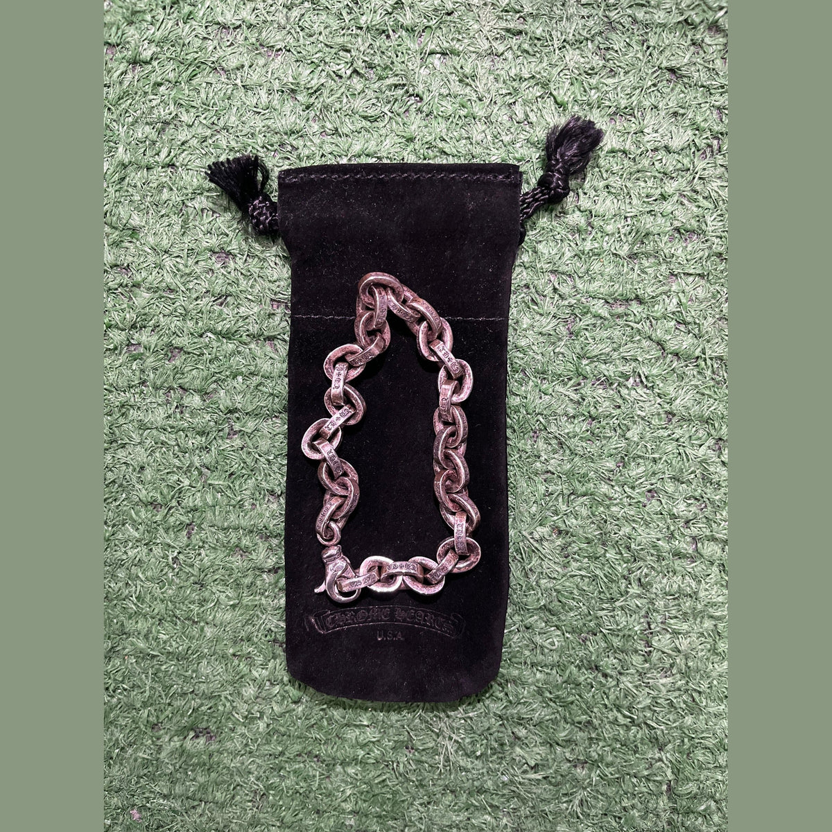 Chrome Hearts Silver Paper Chain Bracelet (8 Inches)