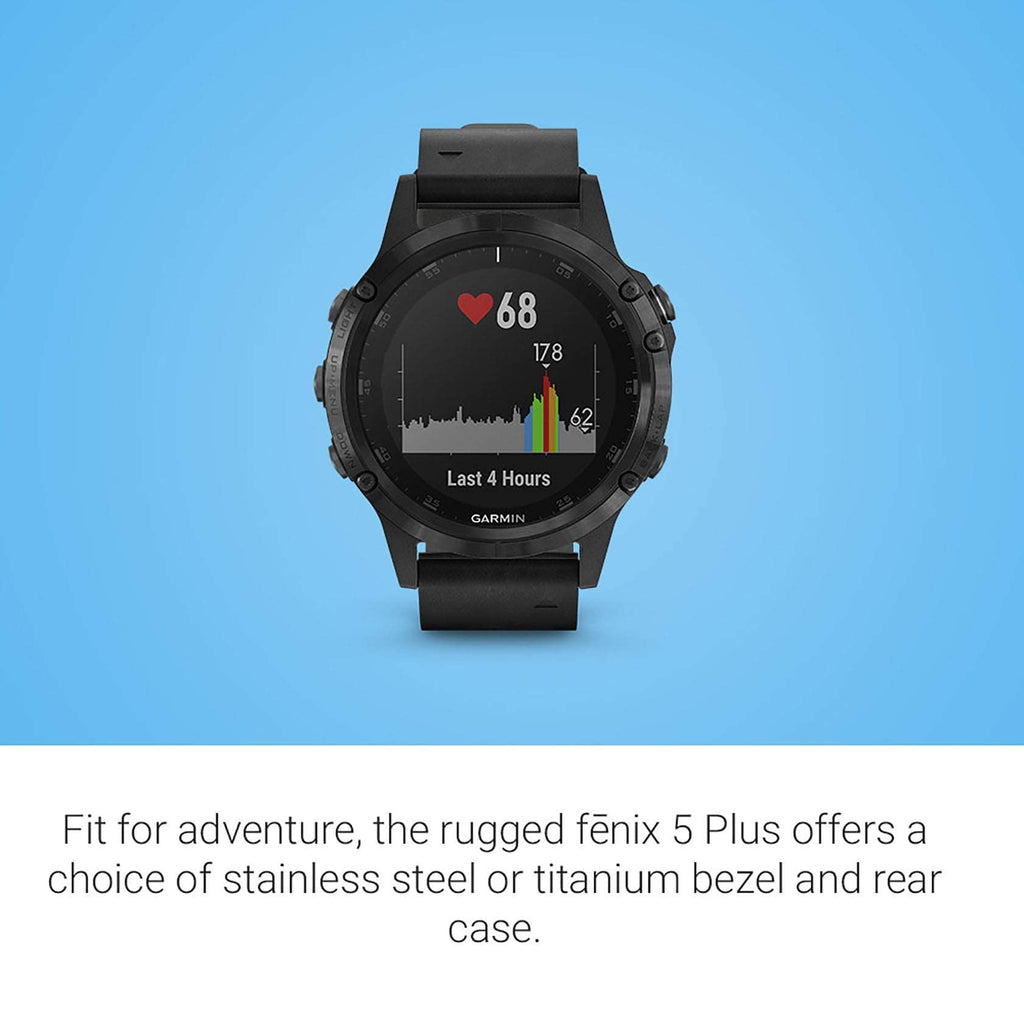Garmin - fēnix 5 Plus Sapphire 47mm - Black - 010-01988-06