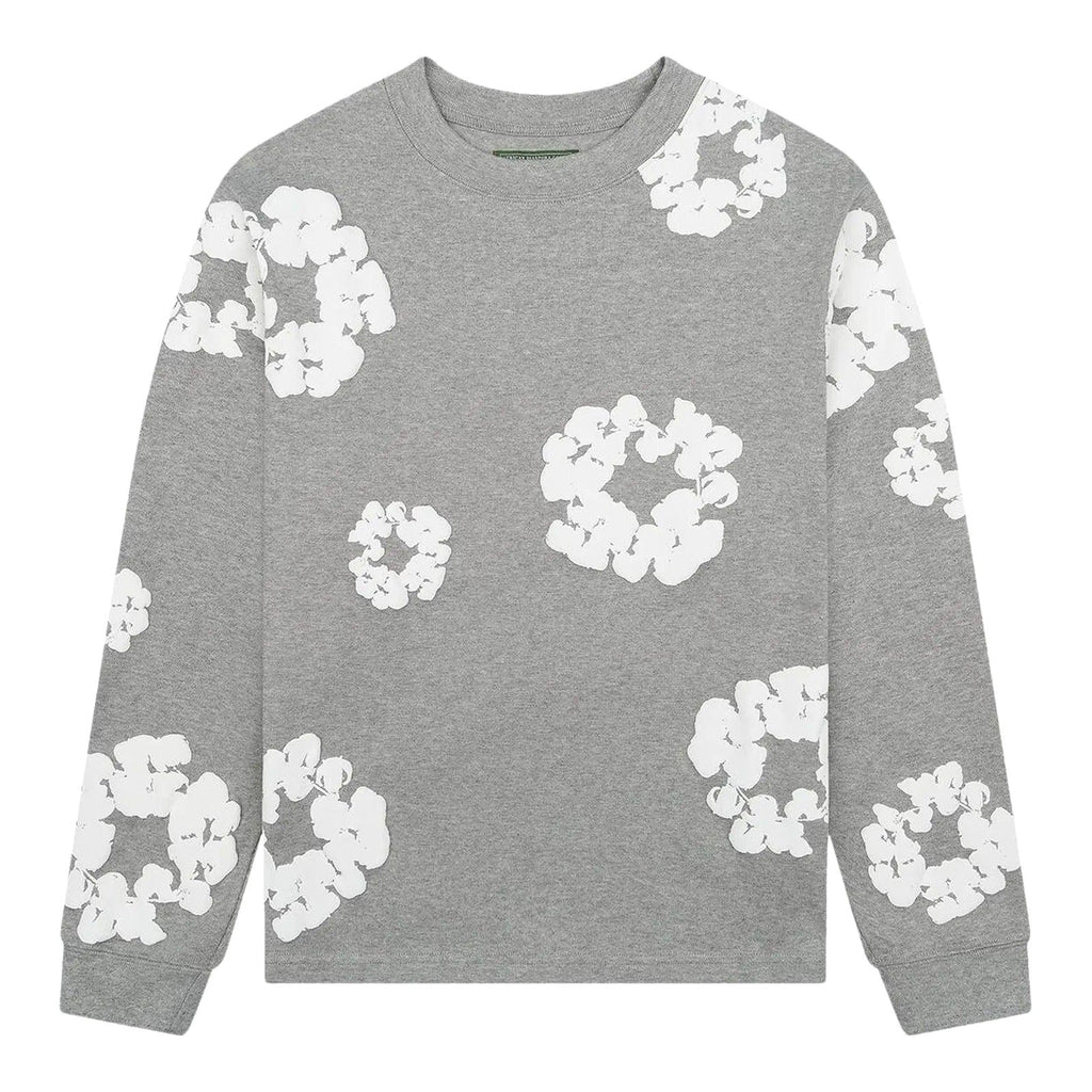 Denim Tears Long Sleeve Cotton Wreath Tee Grey