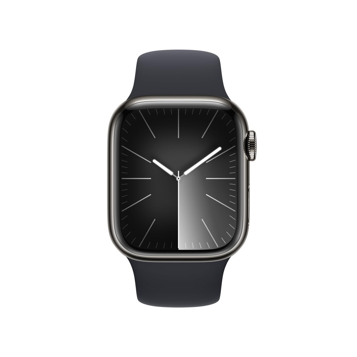 Apple Watch Series 9 (GPS + Cellular) 41mm Graphite Stainless Steel Case with Midnight Sport Band - M/L - MRJ93LL/A