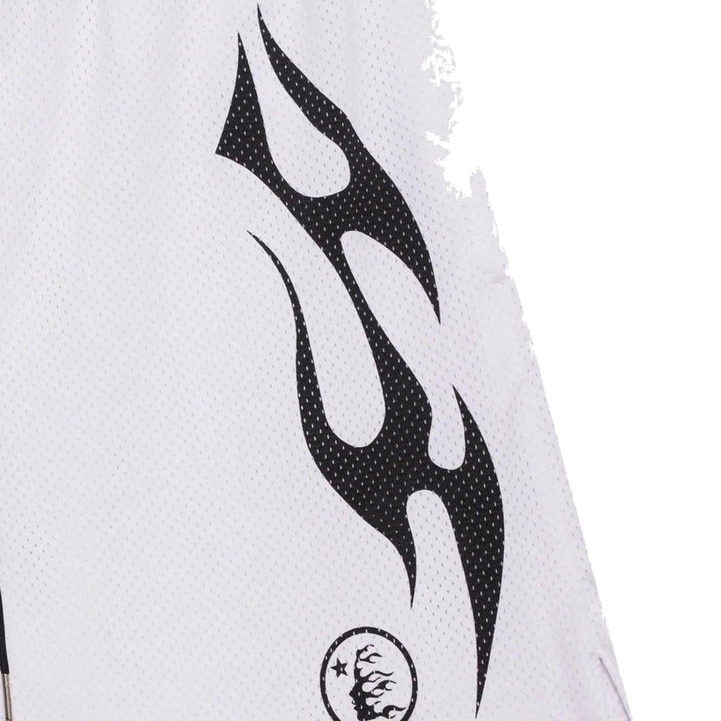Hellstar Flame Mesh Shorts White