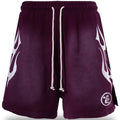 Hellstar Flame Shorts Purple Brown