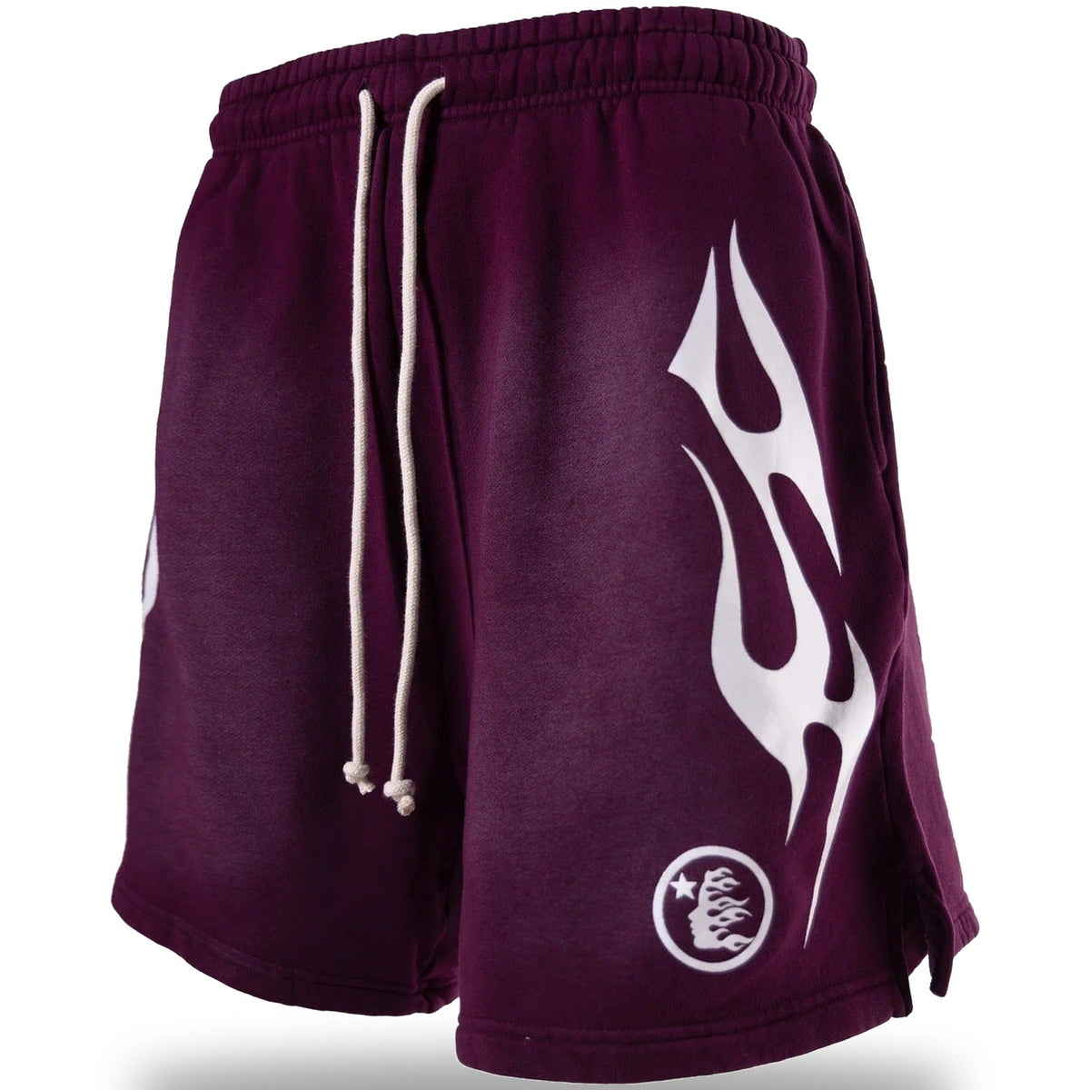 Hellstar Flame Shorts Purple Brown