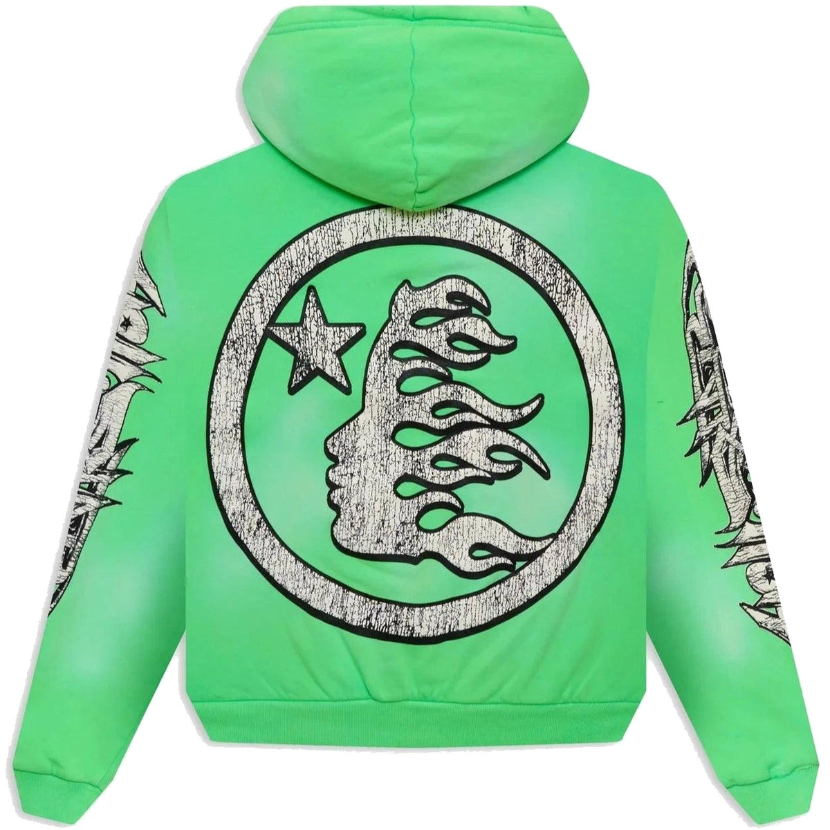 Hellstar Graffiti Zip-Up Hoodie Green
