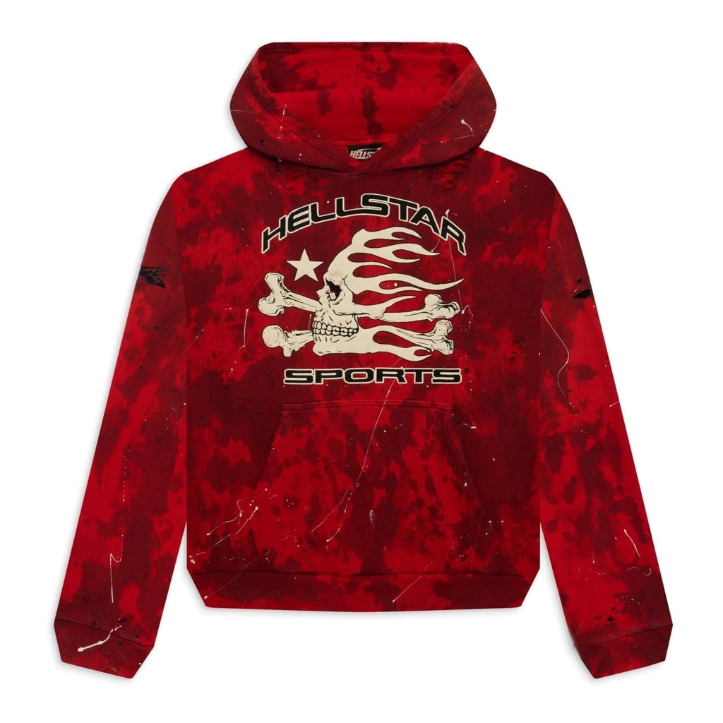 Hellstar Sports Red Tye-Dye Skull Hoodie