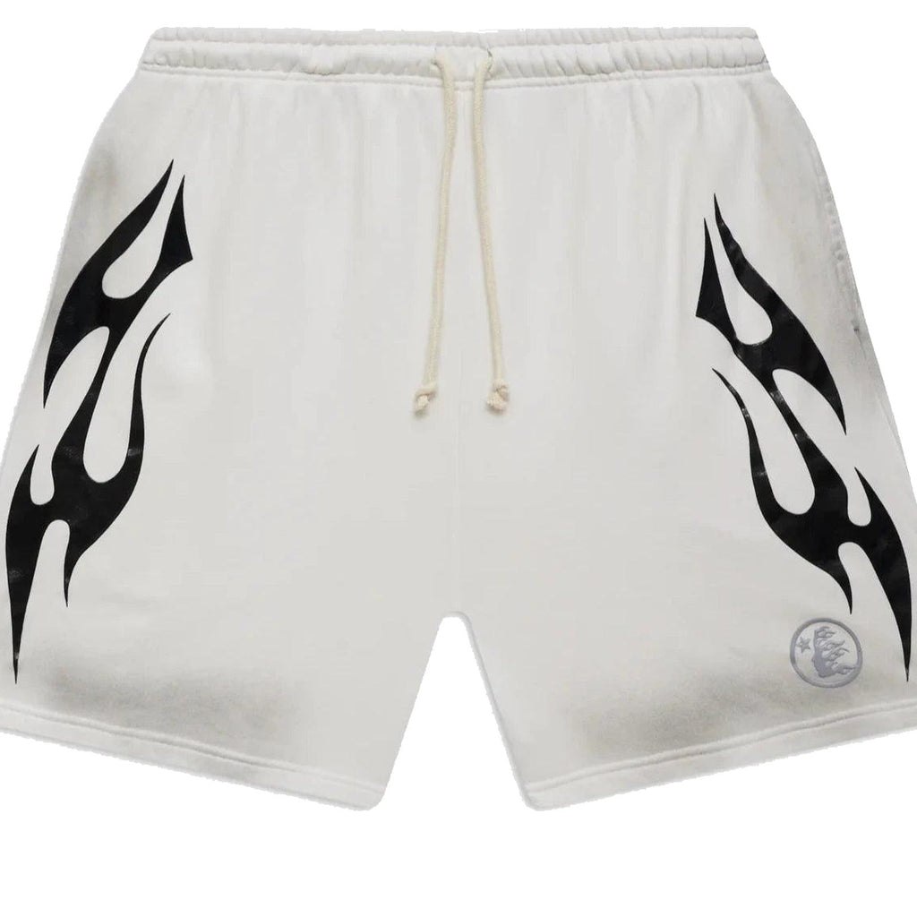 Hellstar Flame Shorts White & Grey