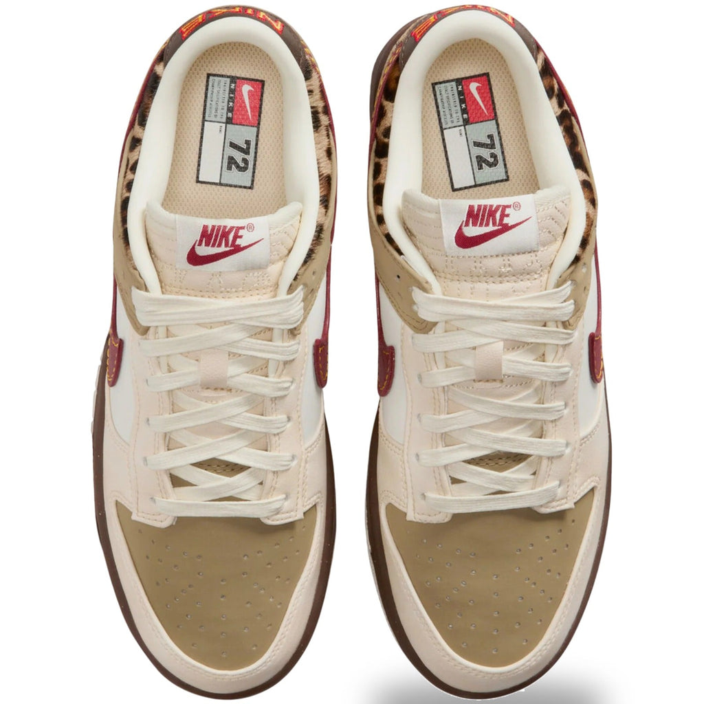 Nike Dunk Low Retro Khaki Team Red Pearl White Leopard (Women's)