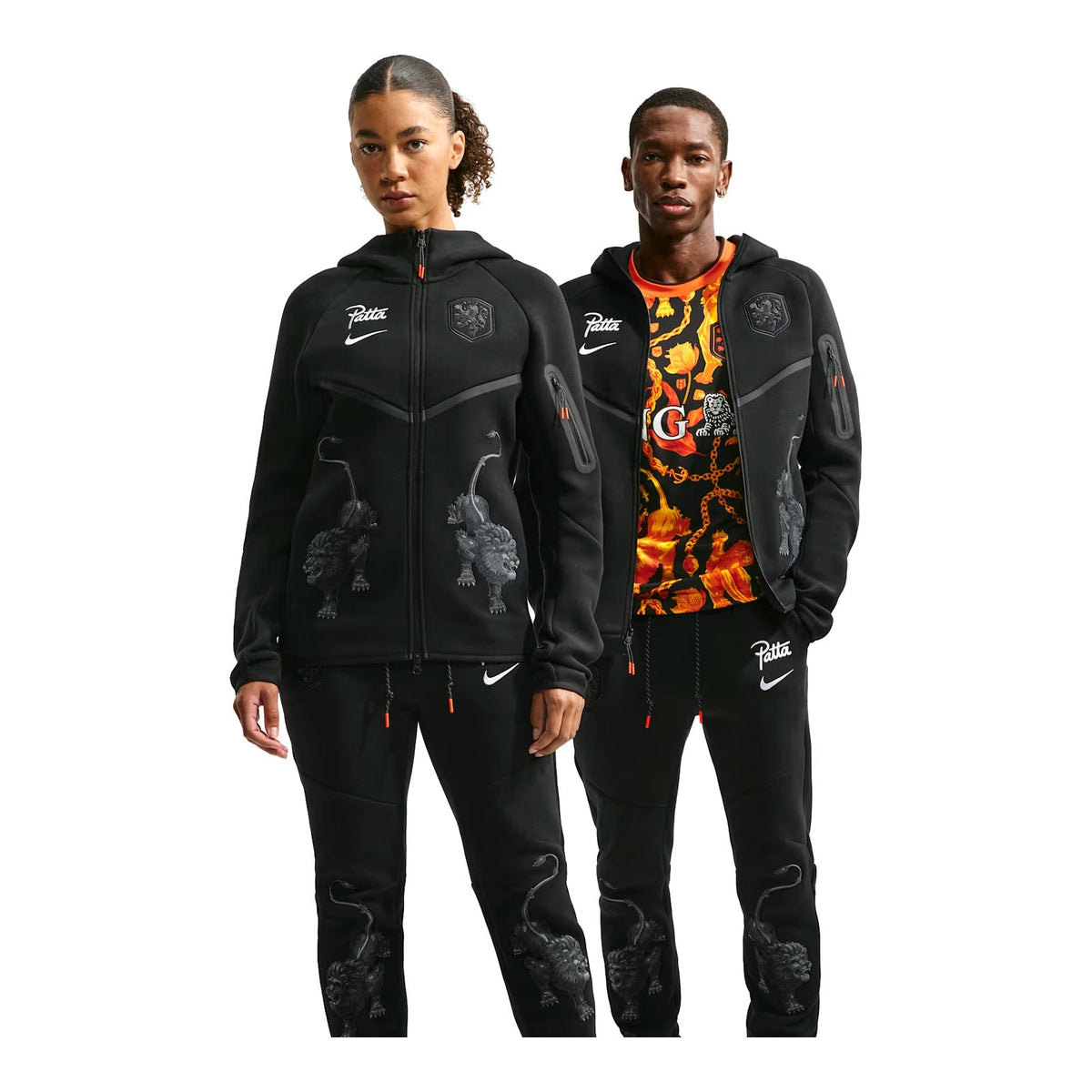 Nike x Patta Netherlands Men's Tech Fleece Full-Zip Windrunner Hoodie Black