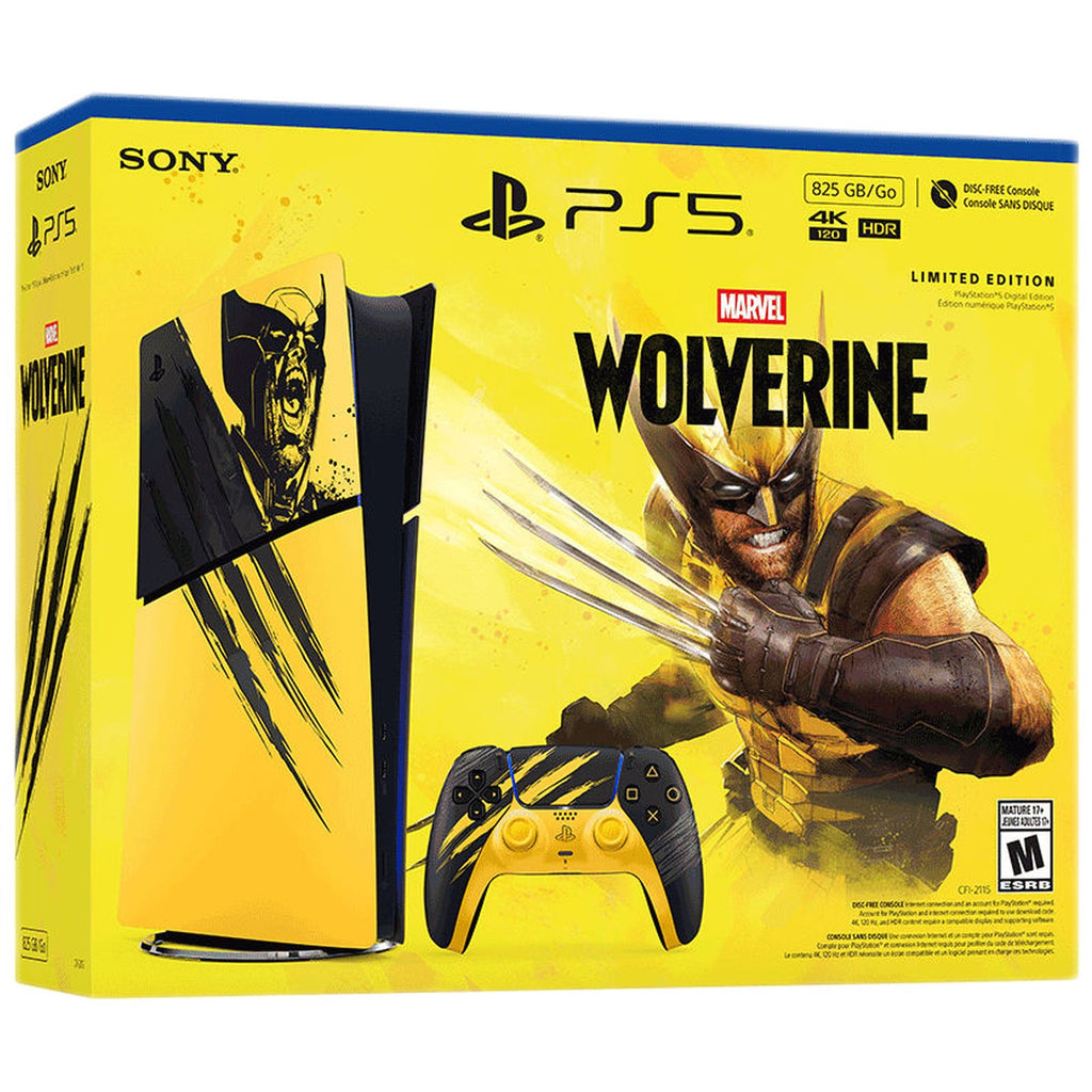 PlayStation 5 Digital Edition Marvel's Wolverine Battle Yellow Limited Edition Bundle (825GB)