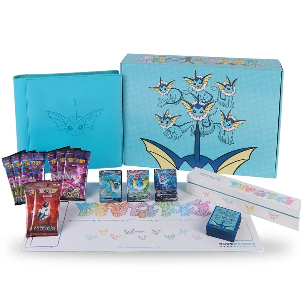 Pokémon TCG: Simplified Chinese Sword & Shield Eevee Advanced Gift Box (CSH3) Vaporeon + Jolteon + Flareon Bundle