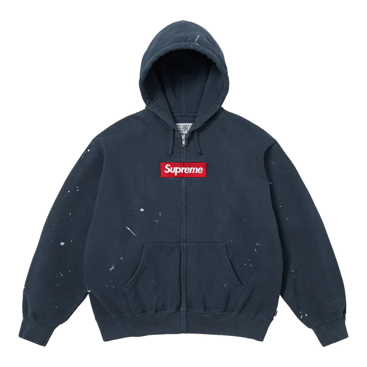Supreme MM6 Maison Margiela Box Logo Zip Up Hooded Sweatshirt Navy